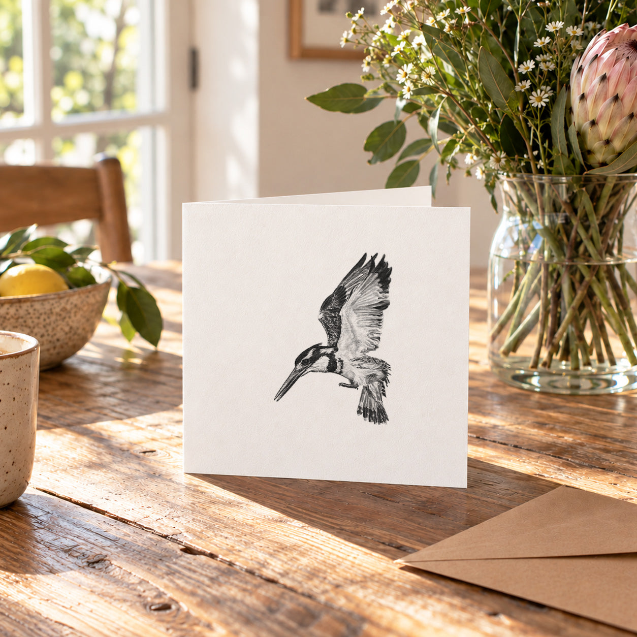 Pied Kingfisher Greeting Card - PK1