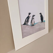 African Penguins at Boulders Beach original pencil art by South African wildlife artist Matthew Bell