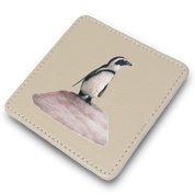 African Penguin Leather Coaster