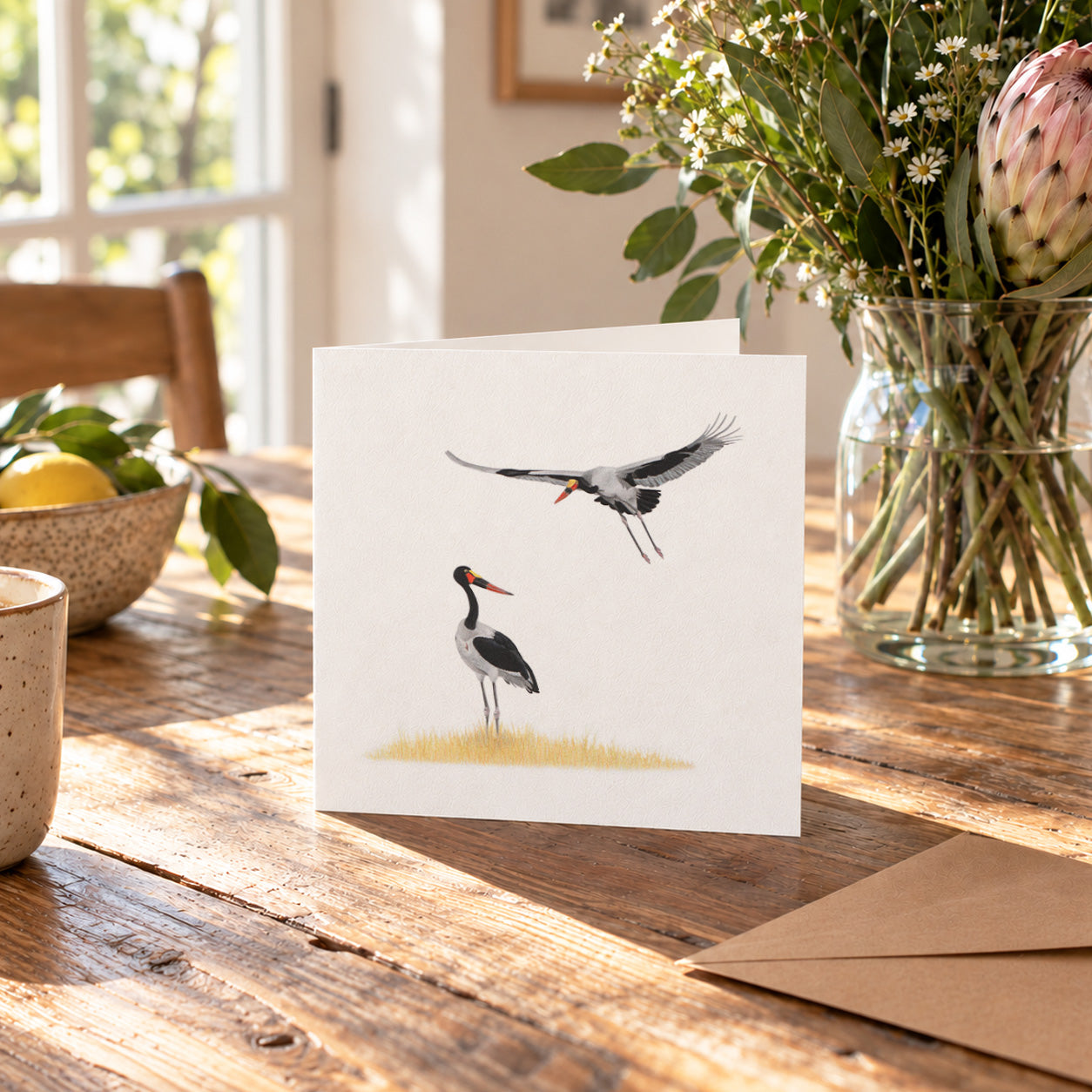 Saddle Billed Storks Greeting Card - SBS