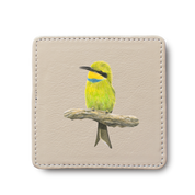 Swallow Tailed Bee Eater Bird leather coaster by South African wildlife artist Matthew Bell