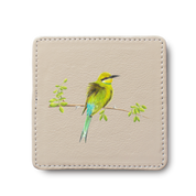 Swallow Tailed Bee Eater Bird leather coaster by South African wildlife artist Matthew Bell