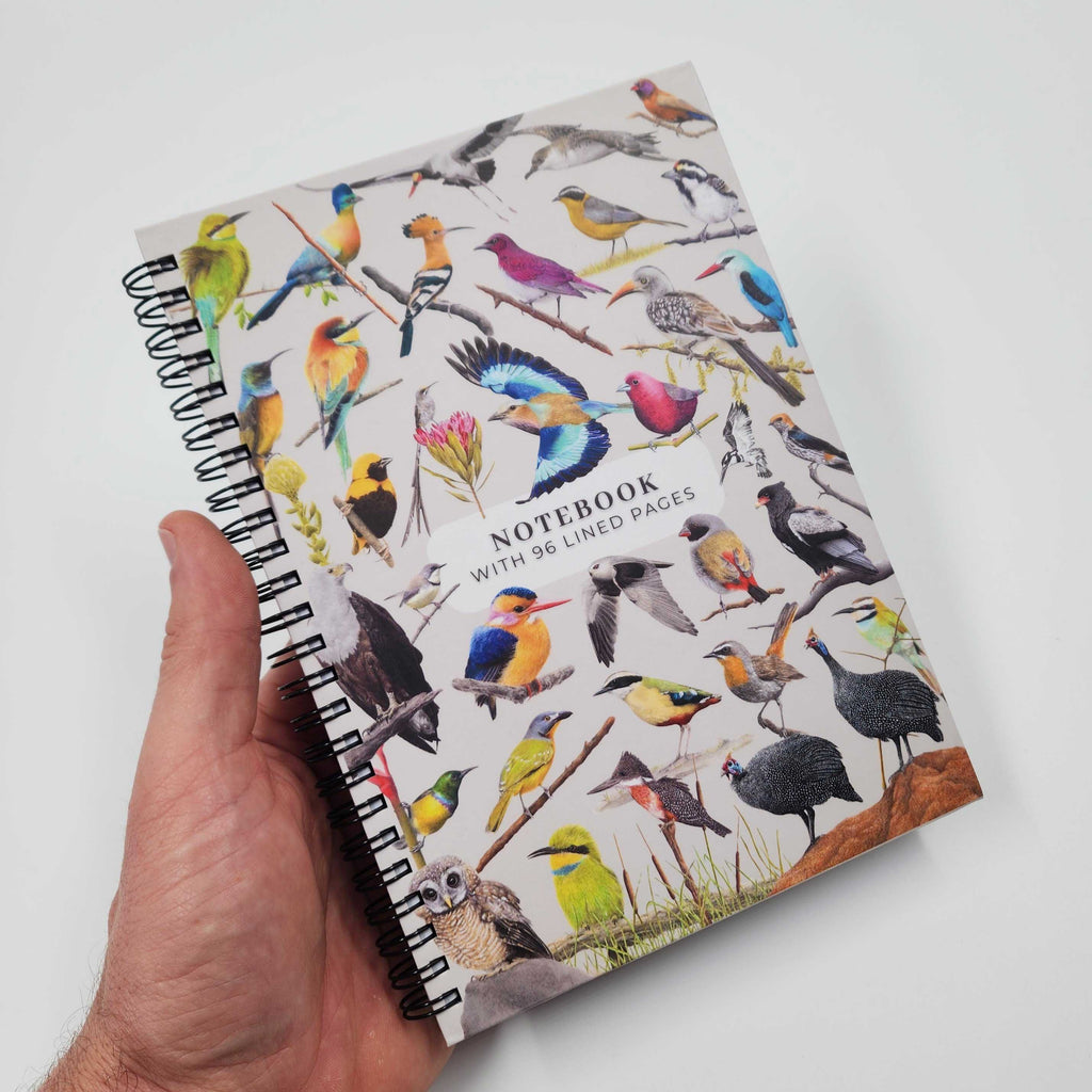 Matthew Bell Wildlife Art birds of South Africa stationery notepad with lined pages, the perfect gift