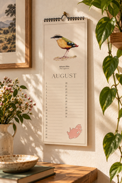 South African Birds art perpetual reusable birthday calendar by wildlife artist Matthew Bell