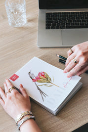 Birds of South Africa Daily planner by South African wildlife artist Matthew Bell - Cape Sugarbird