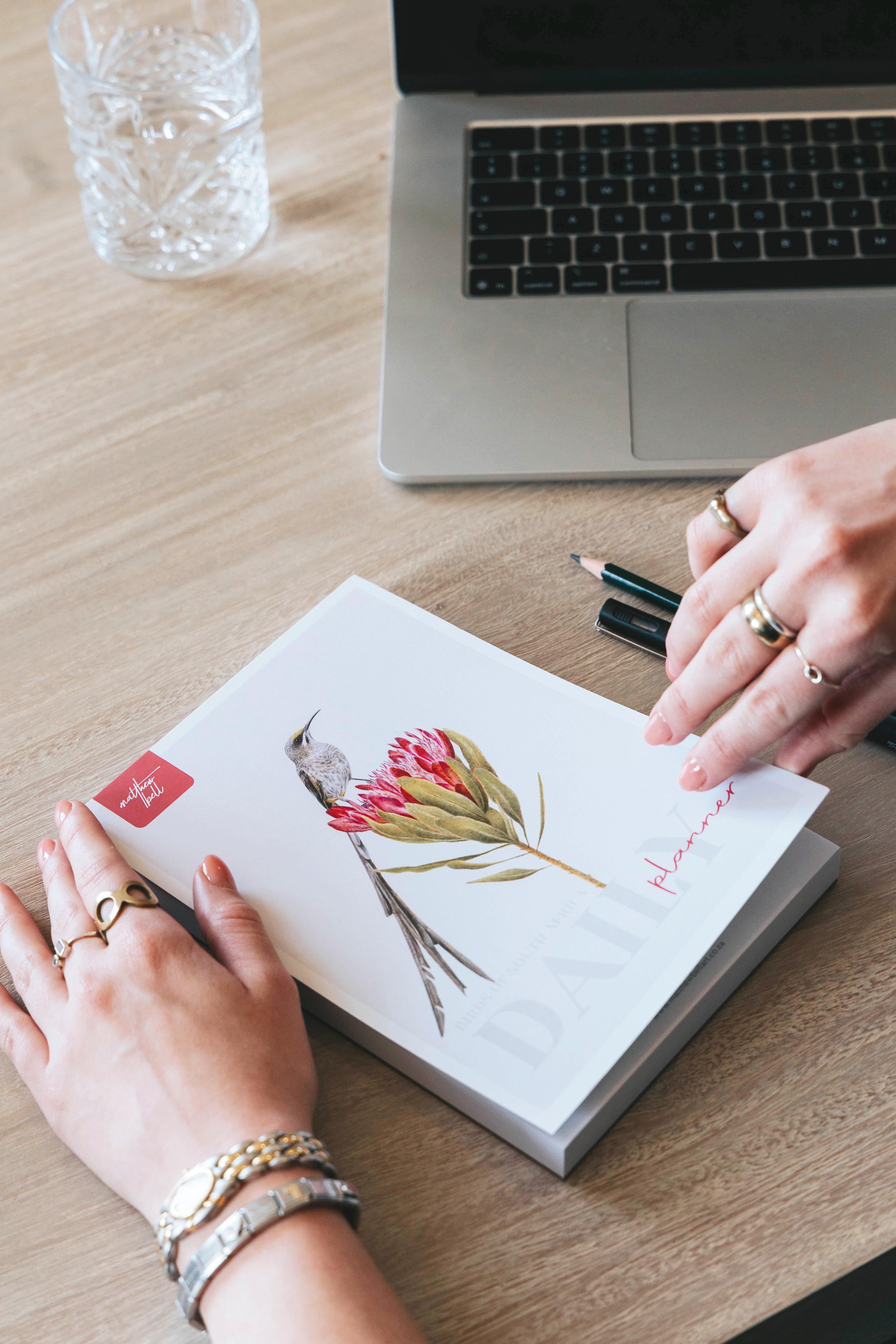 Birds of South Africa Daily planner by South African wildlife artist Matthew Bell - Cape Sugarbird