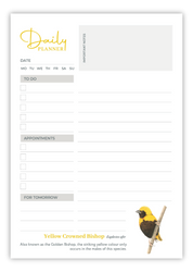 Birds of South Africa Daily planner by South African wildlife artist Matthew Bell - Yellow Crowned Bishop