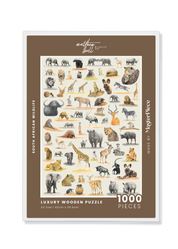 Matthew's South African Wildlife wooden puzzle is a 'sequel' to his first puzzle - Birds of South Africa and features 62 of Matthew's original pencil drawings and is a tribute to the incredible variety of animals found in South Africa.

Available in A2 size (1000pcs) and A1 size (2000pcs)
Made from 3mm thick wood
62 different animal drawings
Supplied with an A4 reference image
Beautifully packaged in a white matt laminate box