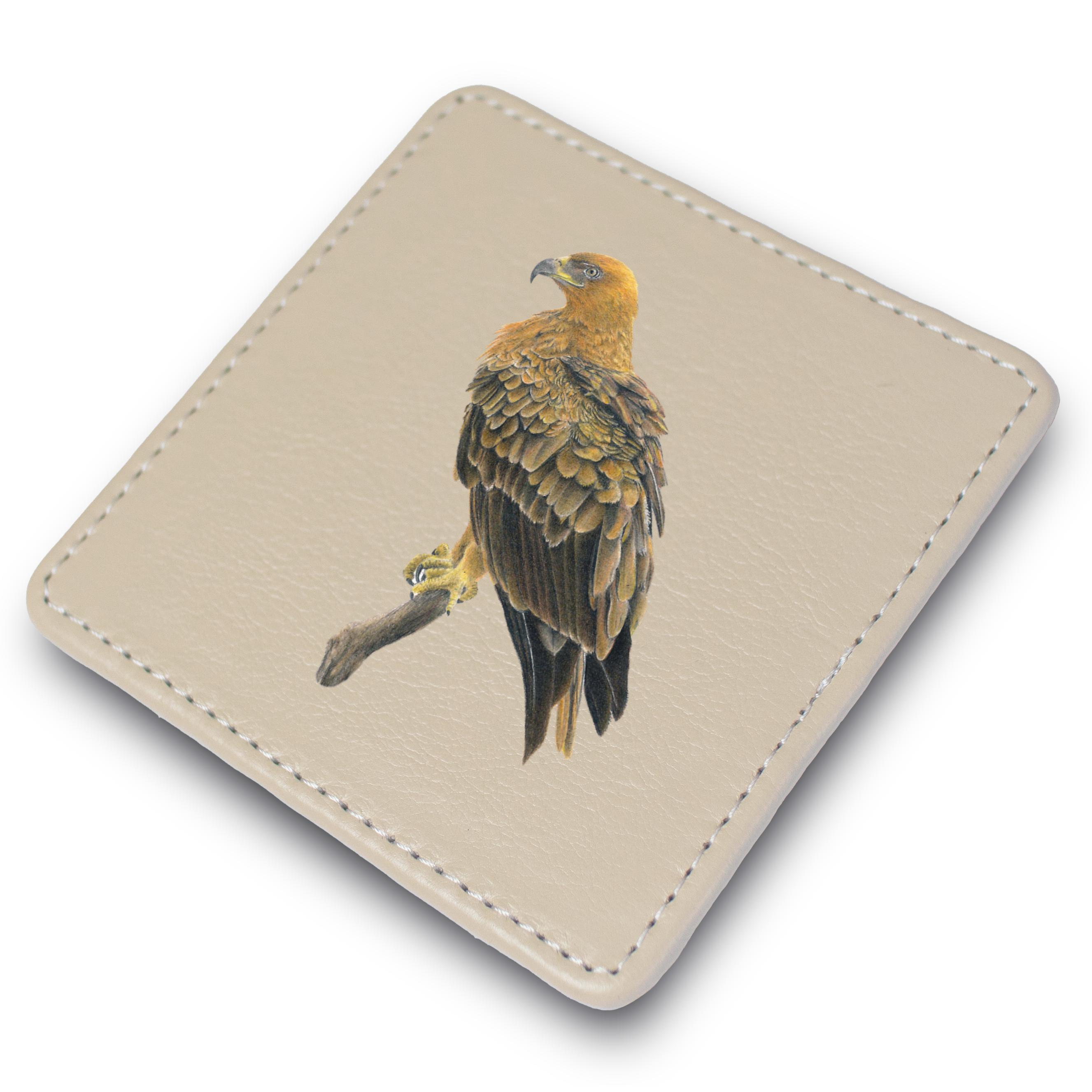 Tawny Eagle Leather Coaster