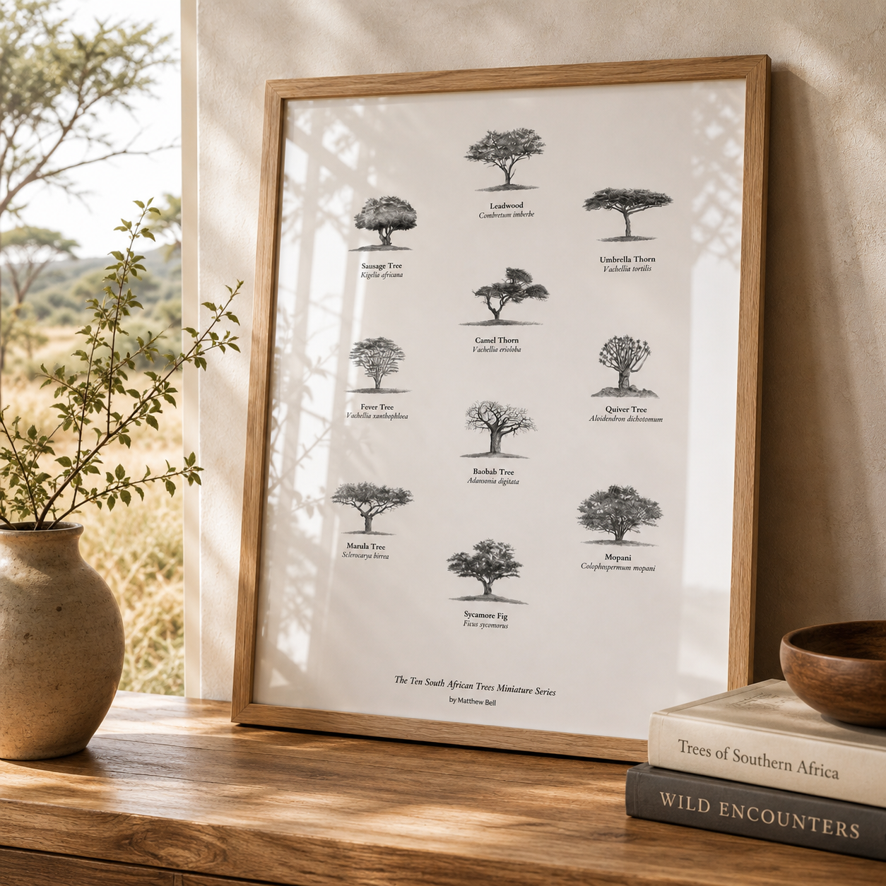 TenSouthAfricanTreesframedposter.png