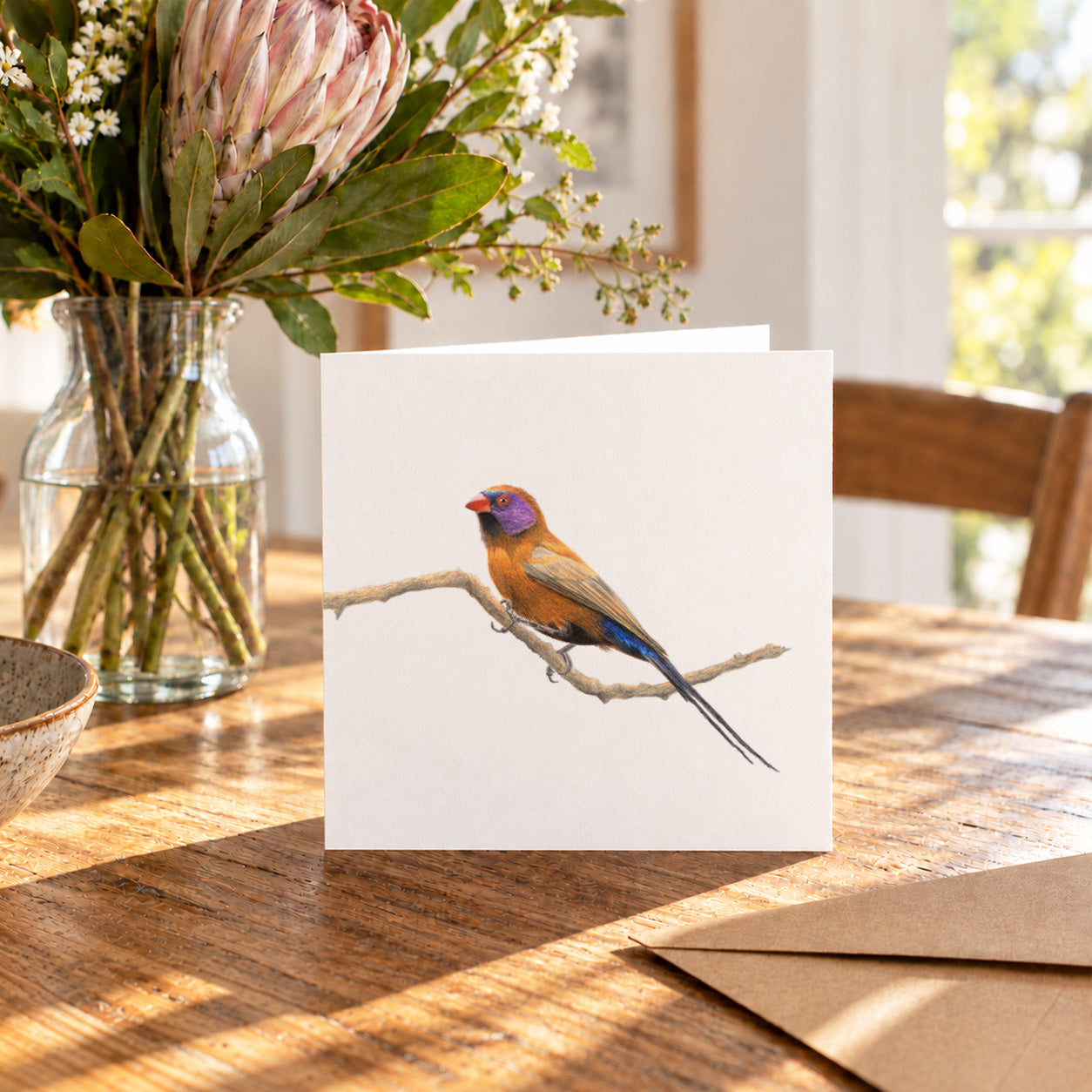 Violet Eared Waxbill Greeting Card - VEW