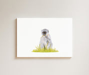 Vervet Monkey drawing on canvas by South African wildlife artist Matthew Bell