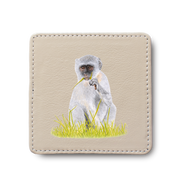 Vervet Monkey animal leather coaster by South African wildlife artist Matthew Bell