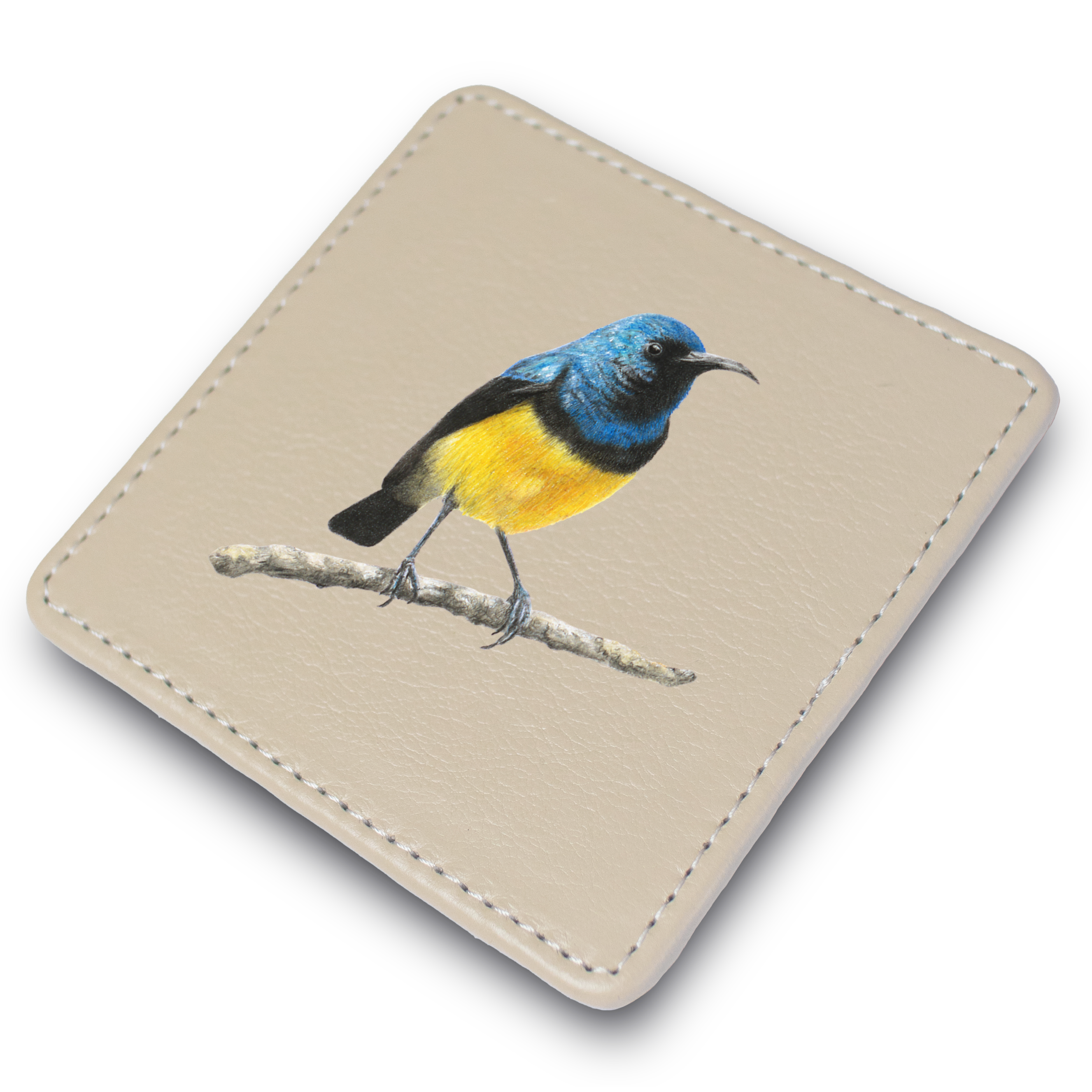 Variable Sunbird Leather Coaster