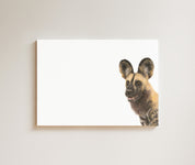 African Wild Dog drawing on canvas by South African wildlife artist Matthew Bell