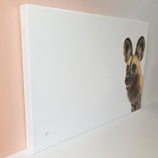 African wild dog portrait wildlife art on canvas