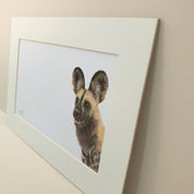 African Wild Dog in Tanzania portrait pencil drawing