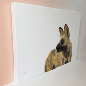 African Wild Dog portrait artwork on canvas