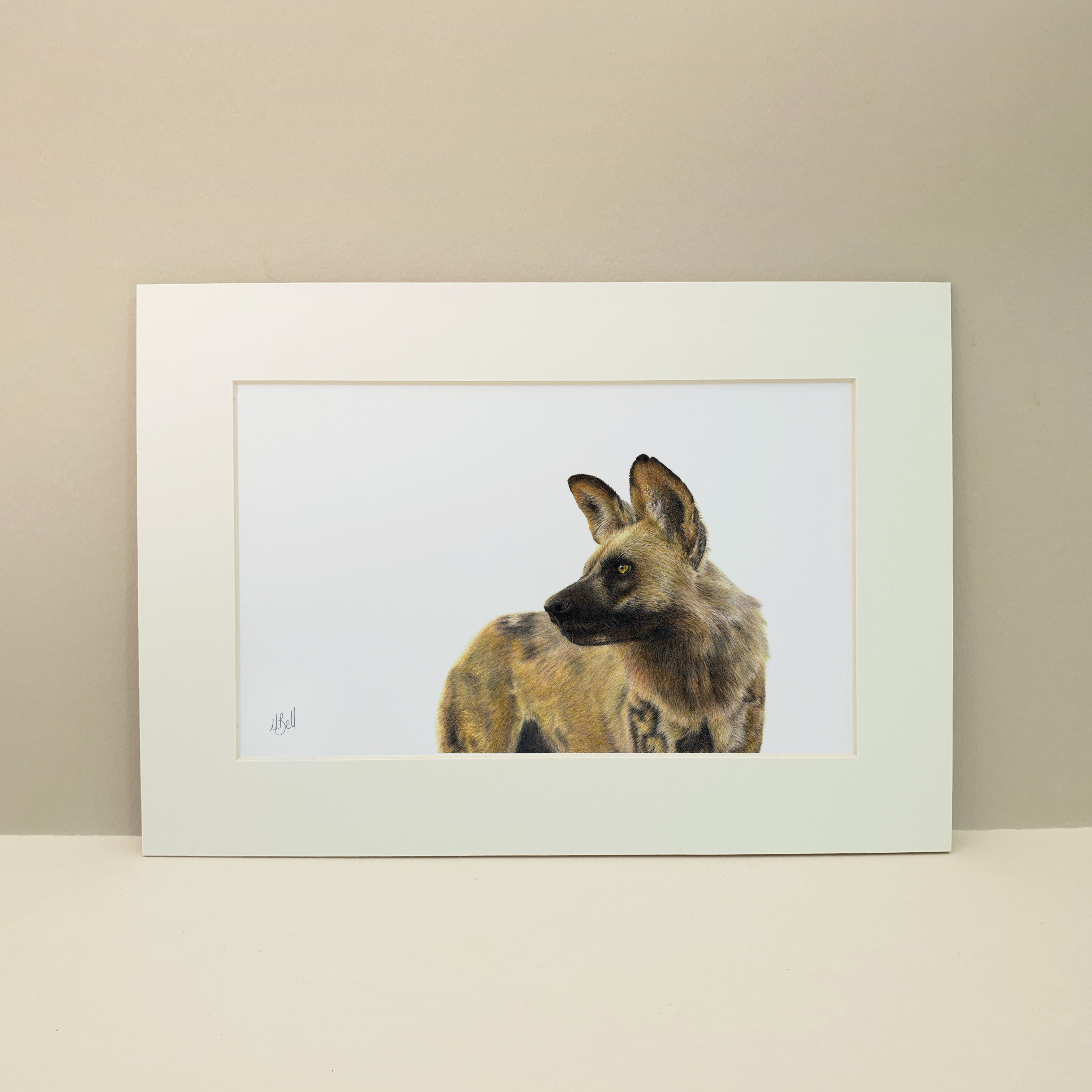 African Wild Dog portrait artwork