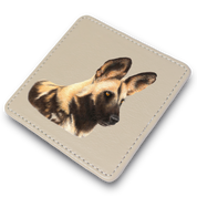 African Wild Dog Leather Coaster