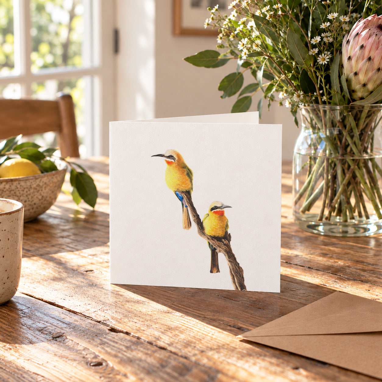 White Fronted Bee Eater Greeting Card - WFBE2