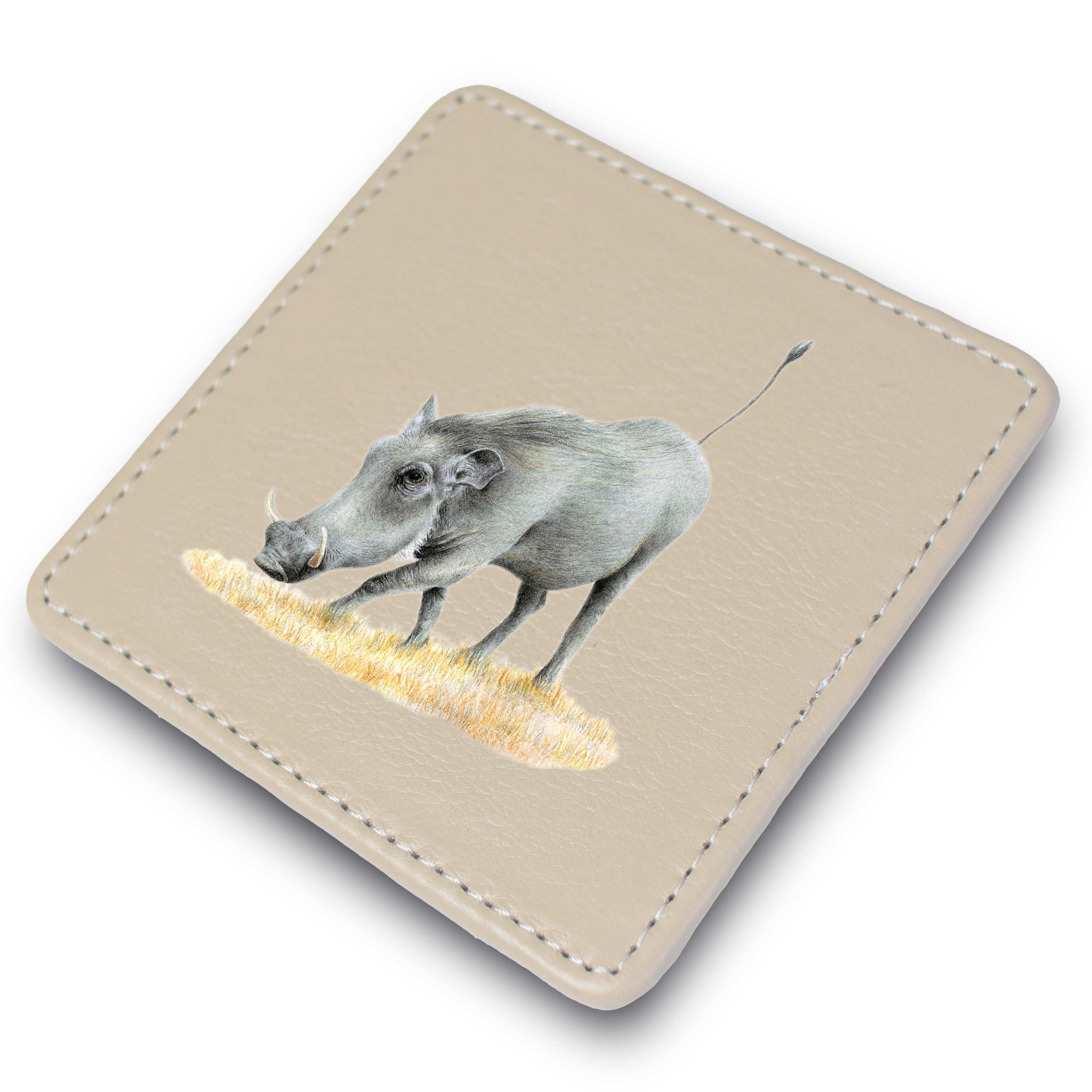 Warthog Leather Coaster