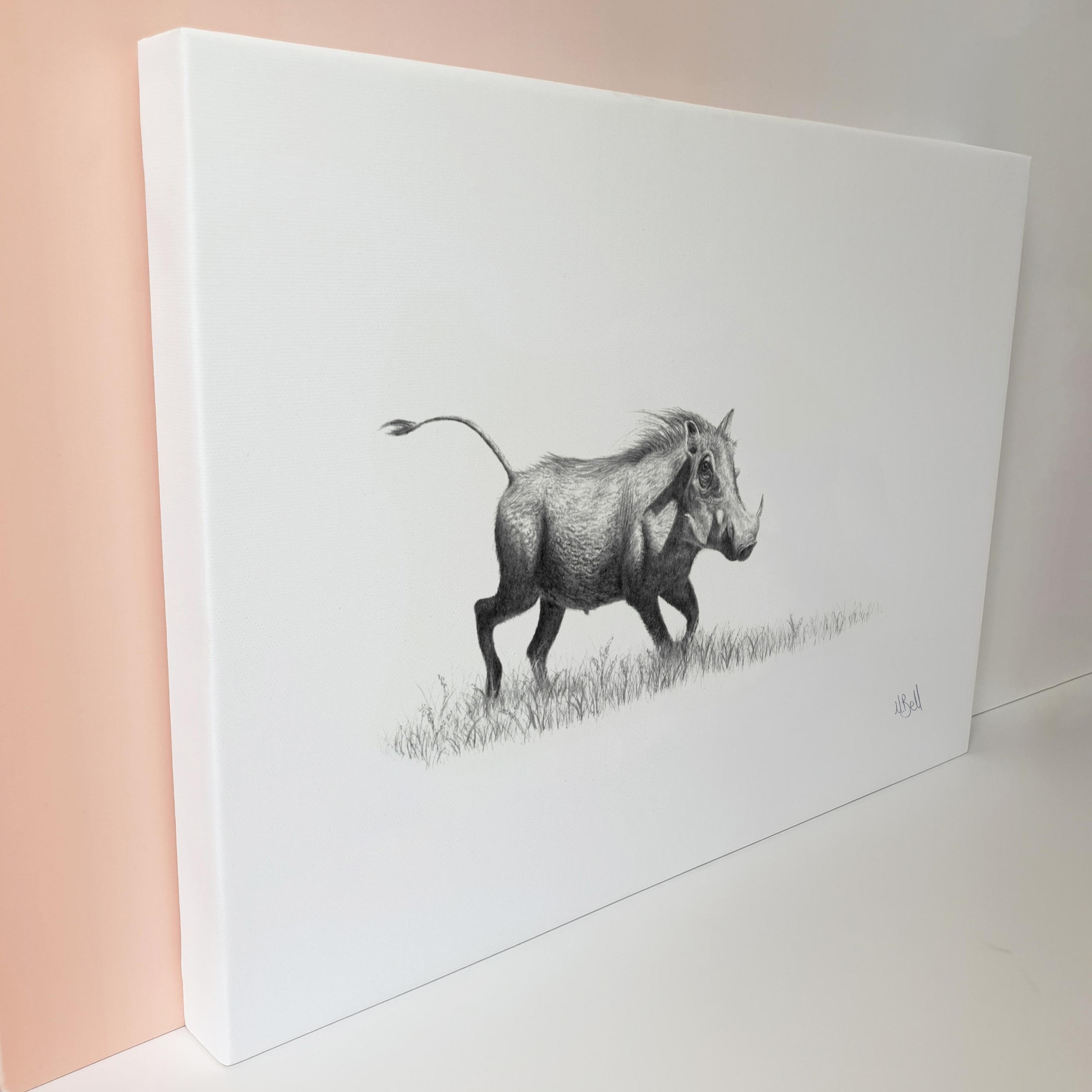 Warthog artwork on canvas