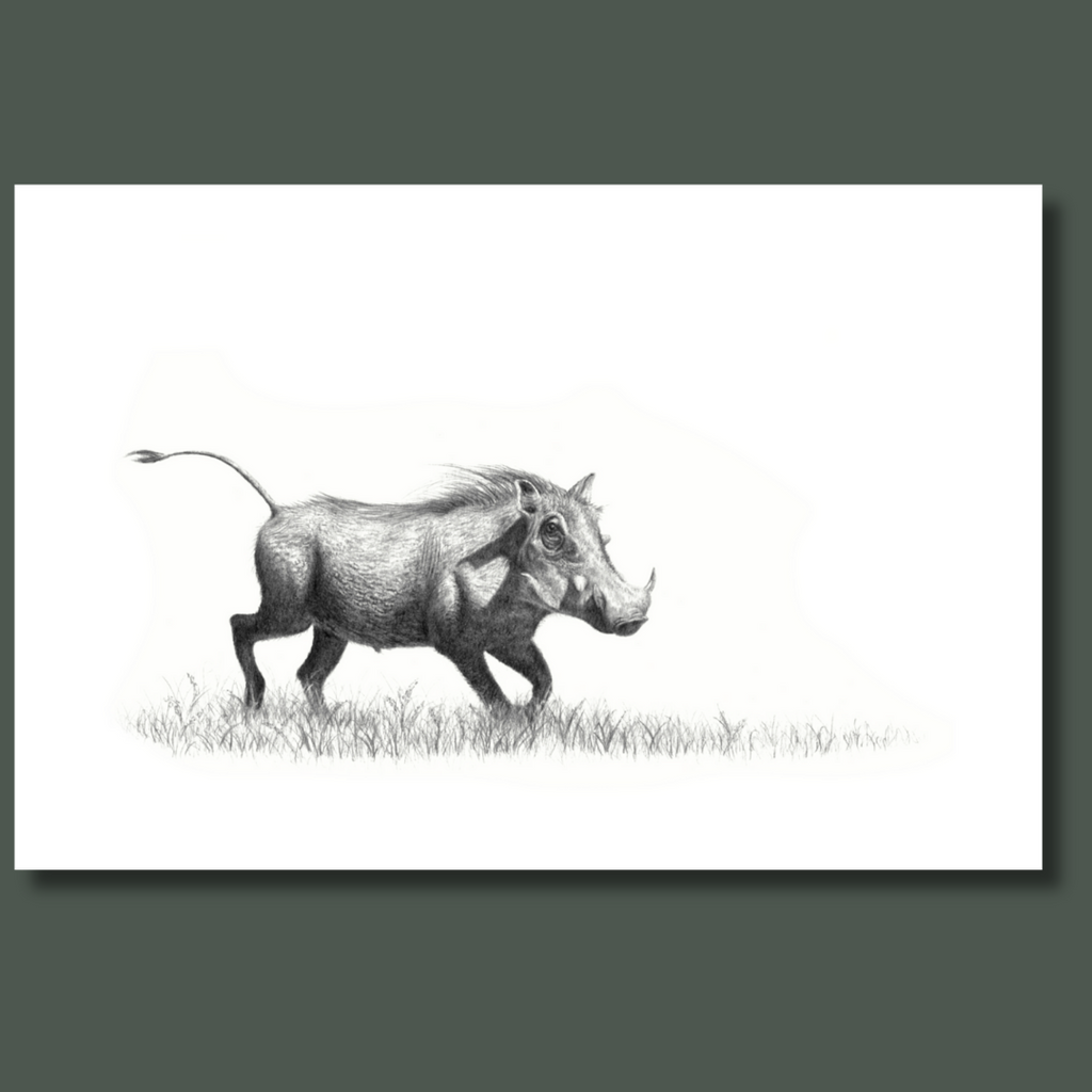 Warthog artwork on canvas