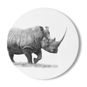 African White Rhino Wooden Coaster - WR2