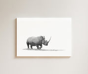 White Rhino drawing on canvas by South African wildlife artist Matthew Bell