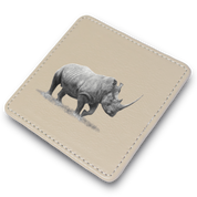 White Rhino Leather Coaster