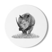 African White Rhino Wooden Coaster - WR3