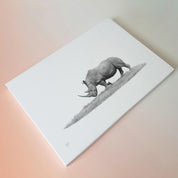 African White Rhino wildlife art on canvas by Matthew Bell