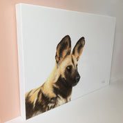 African Wild Dog portrait on canvas artwork by Matthew Bell