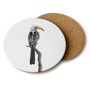 Yellow Billed Hornbill Wooden Coaster - YBH