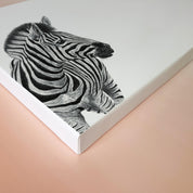 Zebra portrait nature artwork stretched canvas print