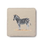 Zebra leather coaster by South African wildlife artist Matthew Bell