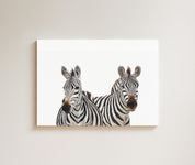 Zebra Pair drawing on canvas by South African wildlife artist Matthew Bell