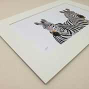 A pair of burchell's zebras wildlife artwork