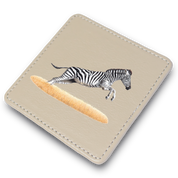 Zebra Running Leather Coaster