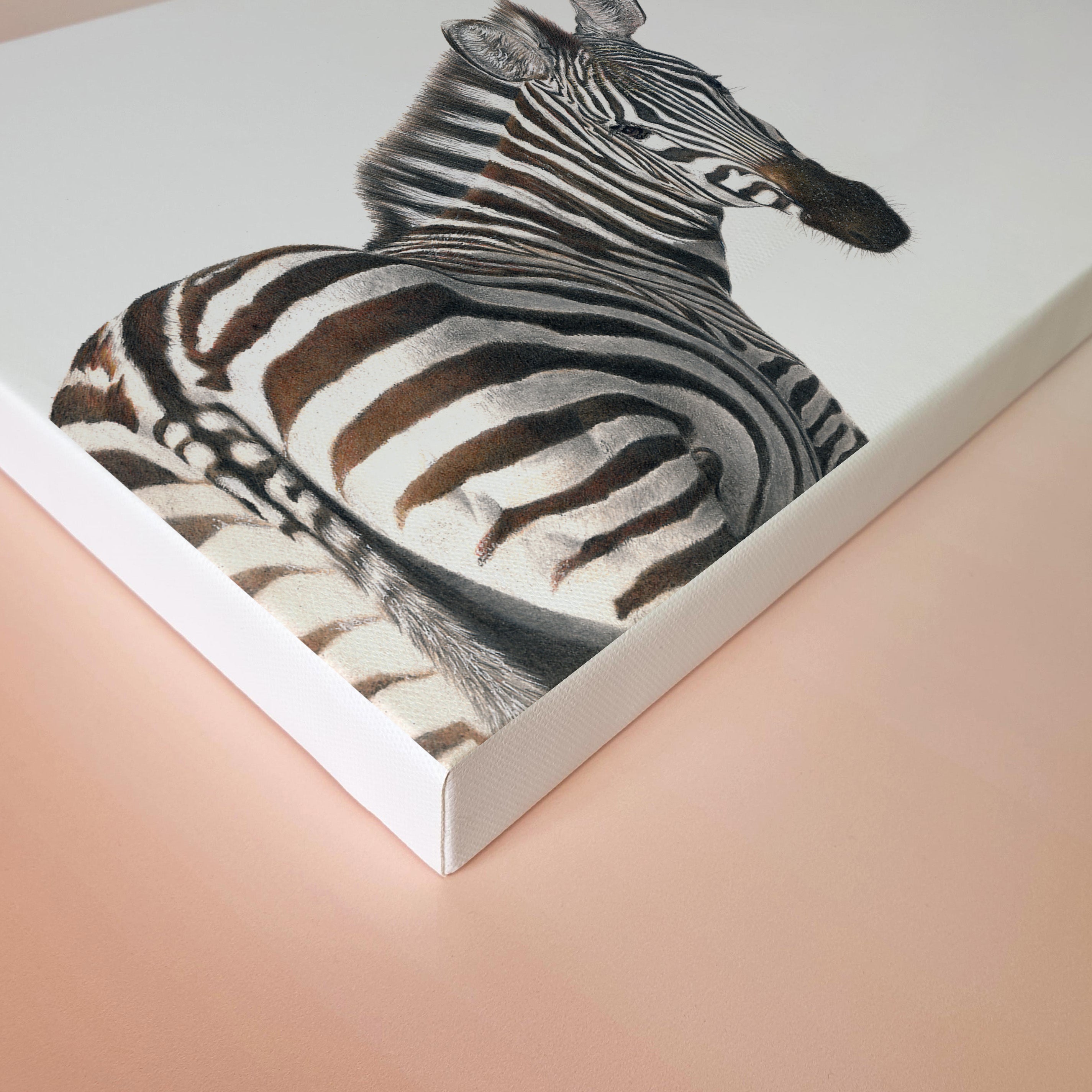 Zebra Portrait (Z5) on Canvas – Matthew Bell Wildlife Art