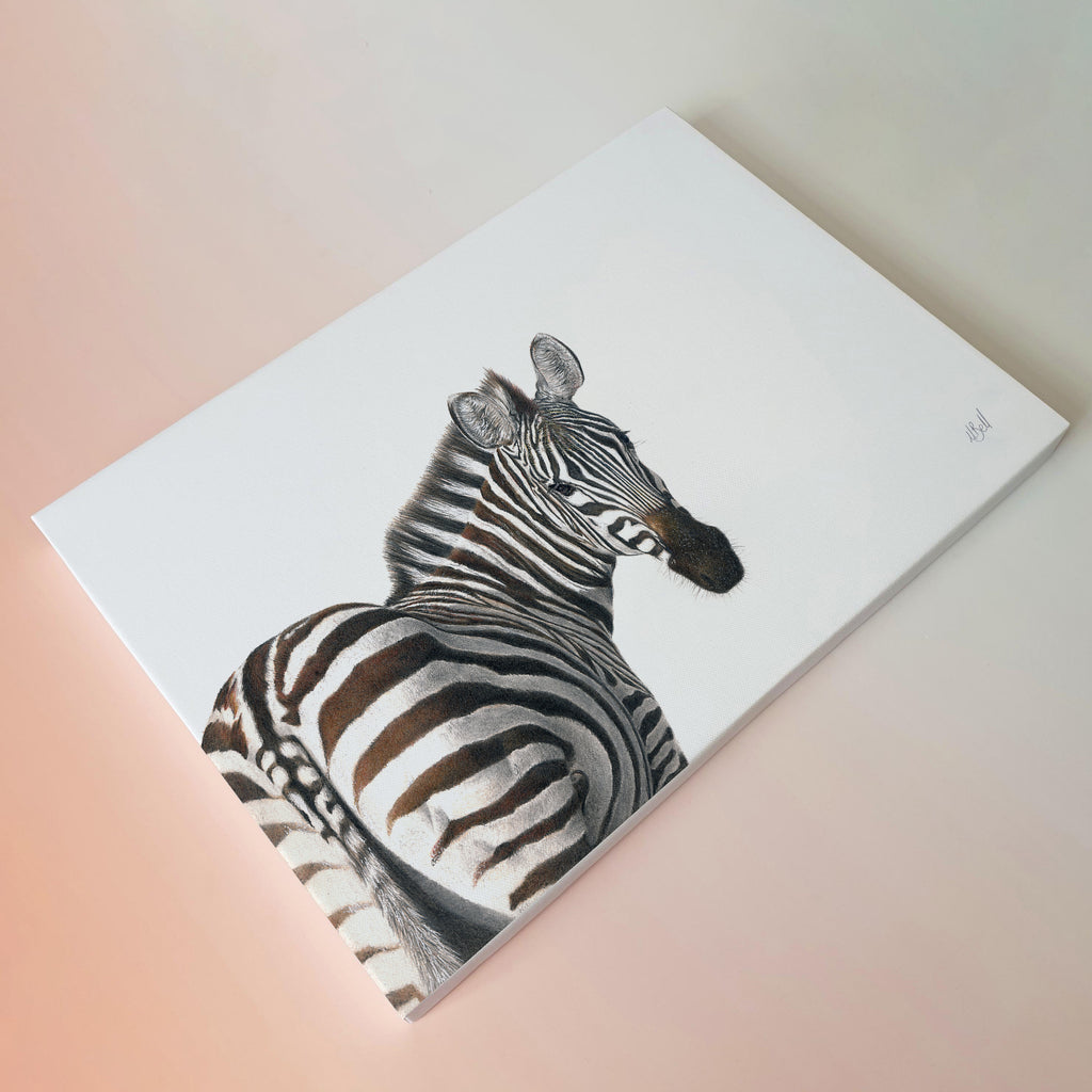 Zebra portrait canvas artwork
