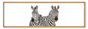 Framed zebra panorama print showcasing detailed African wildlife art in an elegant, ready-to-hang frame.