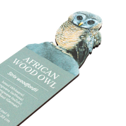 African Wood Owl Wooden Bookmark