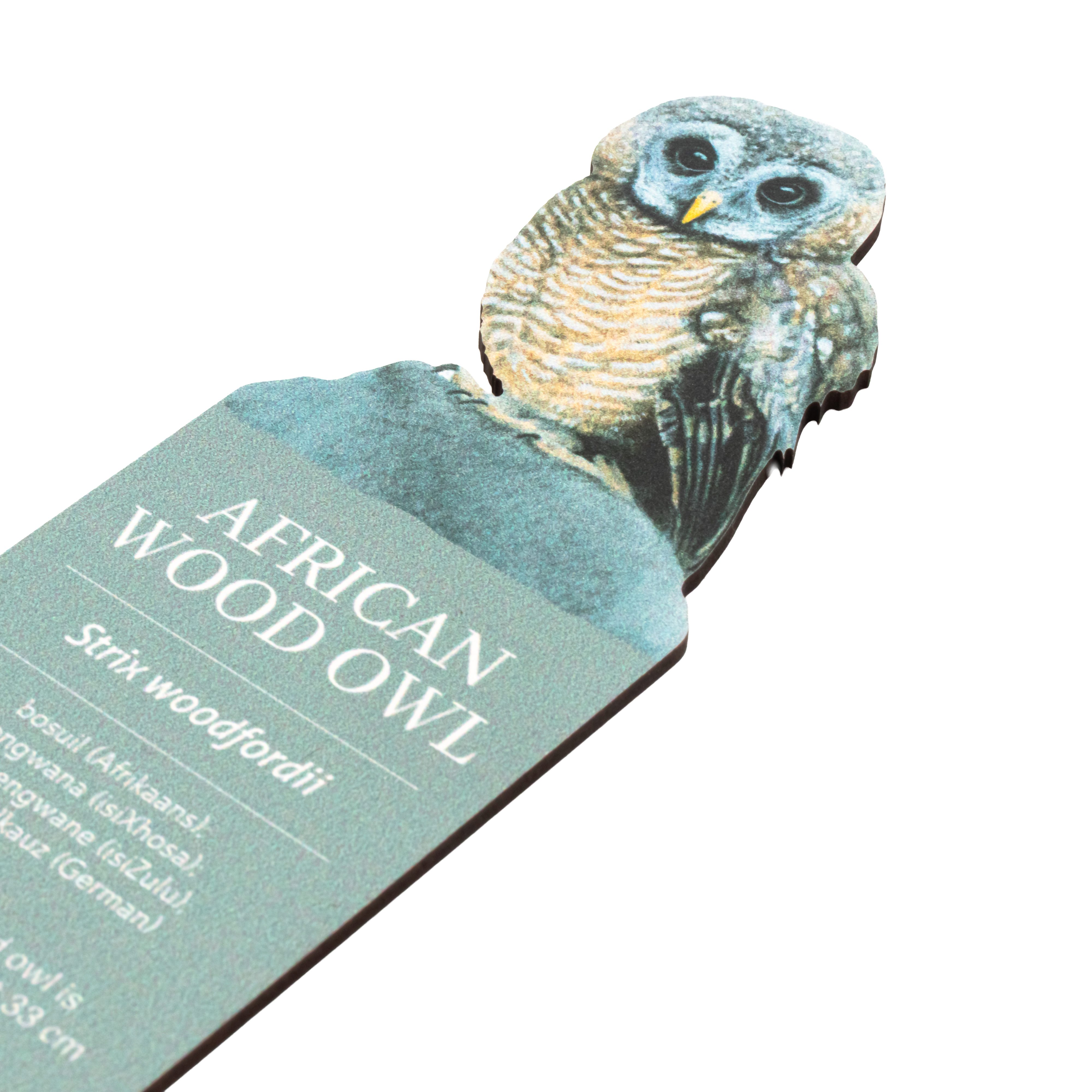 African Wood Owl Wooden Bookmark