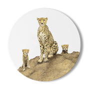 Cheetah With Cubs Wooden Coaster - CHT4