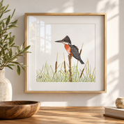Framed Giant Kingfisher art by Matthew Bell