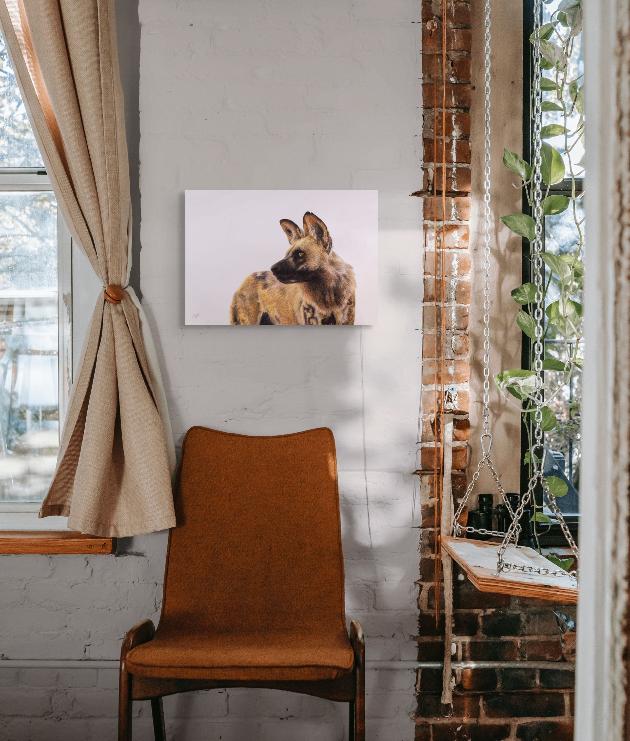 African Wild Dog on Canvas