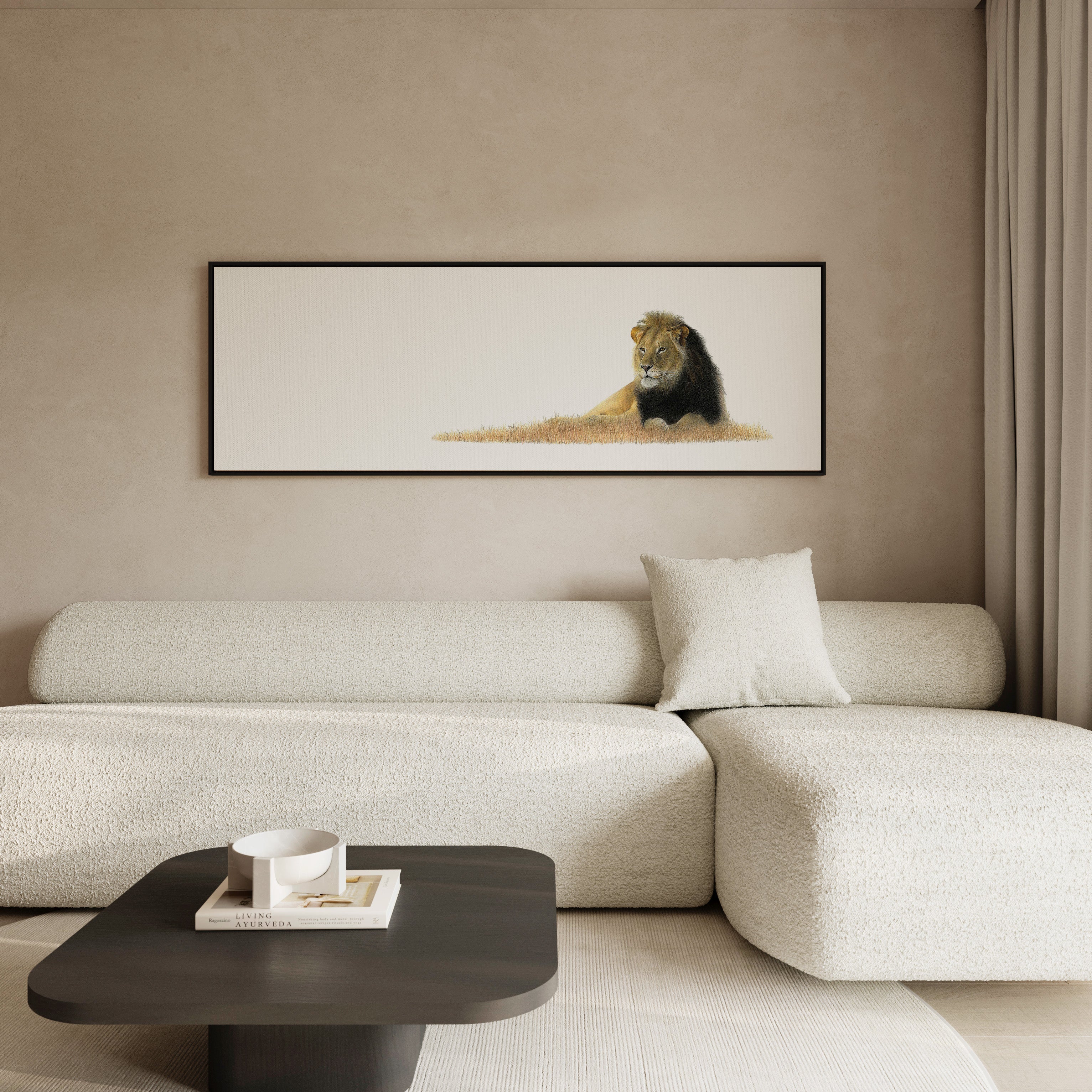 Male Lion Panorama