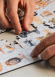 Matthew's South African Wildlife wooden puzzle is a tribute to the abundant variety of animals found in South Africa. It is the sequel to his first puzzle - Birds of South Africa, and features 62 of his original pencil drawings, beautifully arranged to create this luxury wooden puzzle.

Available in A2 size (1000pcs) and A1 size (2000pcs)
Made from 3mm thick wood
62 different animal drawings
Supplied with an A4 reference image
Beautifully made and packaged by MasterPiece Puzzles